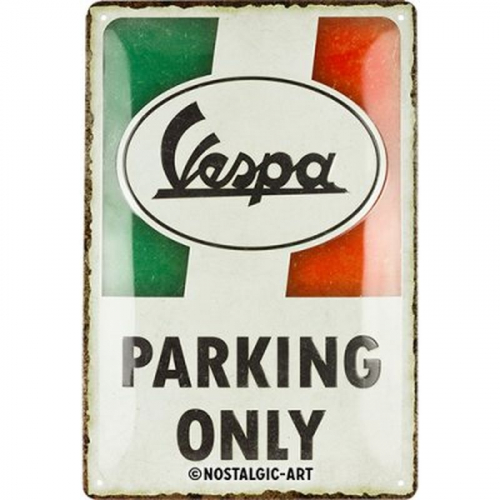 Blechschild Vespa Parking Flagge 1